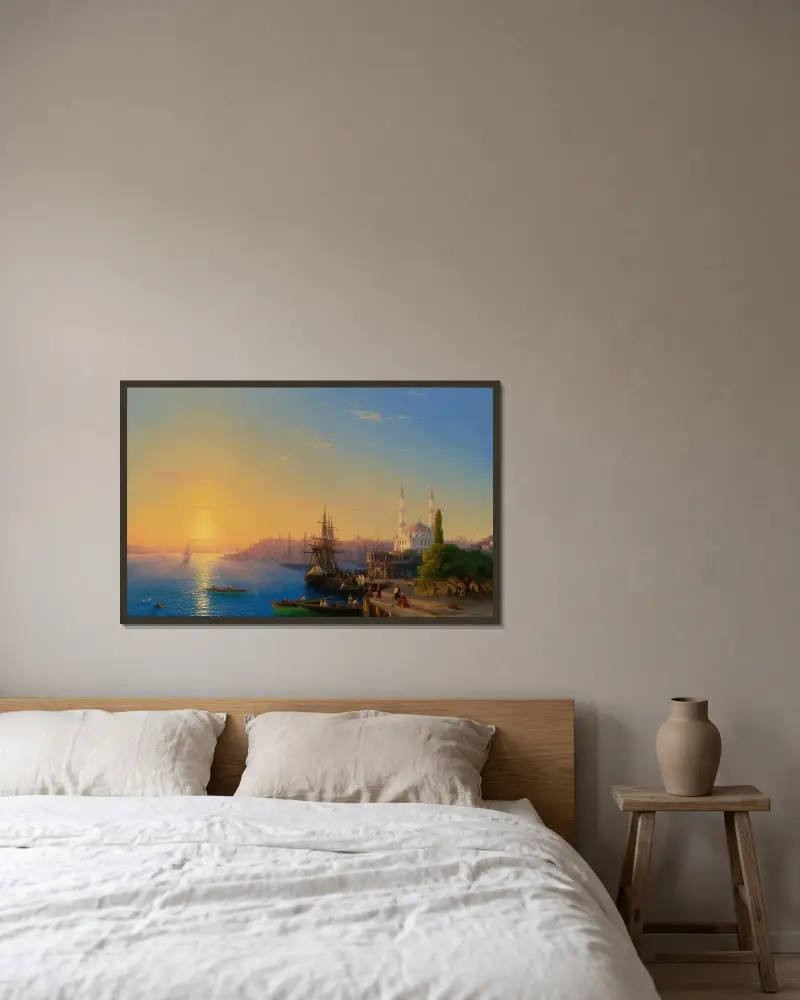 Vy över Konstantinopel och Bosporen av Ivan Konstantinovich Aivazovsky inramad på en vägg