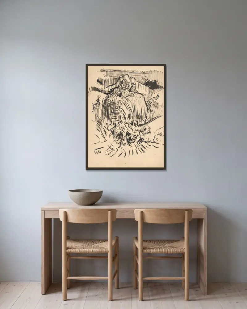 Carting Grain av Arnold Peter Weisz-Kubínčan inramad på en vägg