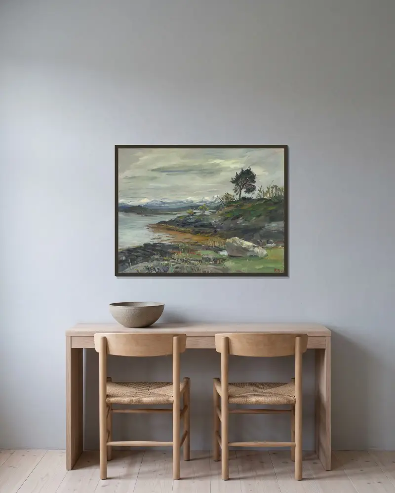 Fall, Hjertøya, Kurt Schwitters v rámu na stěně