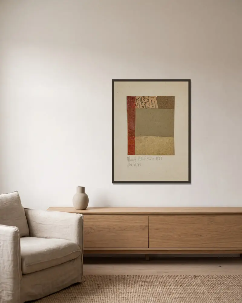 Mz 30, 45 von Kurt Schwitters gerahmt an einer Wand