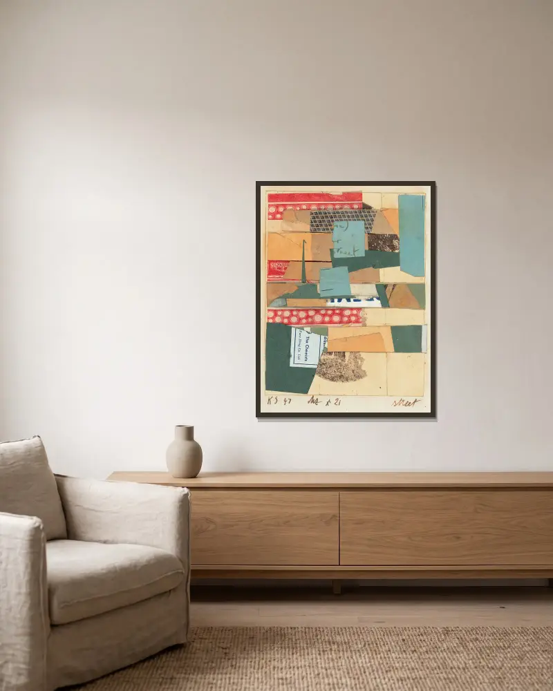 Mz x 21 Street von Kurt Schwitters gerahmt an einer Wand