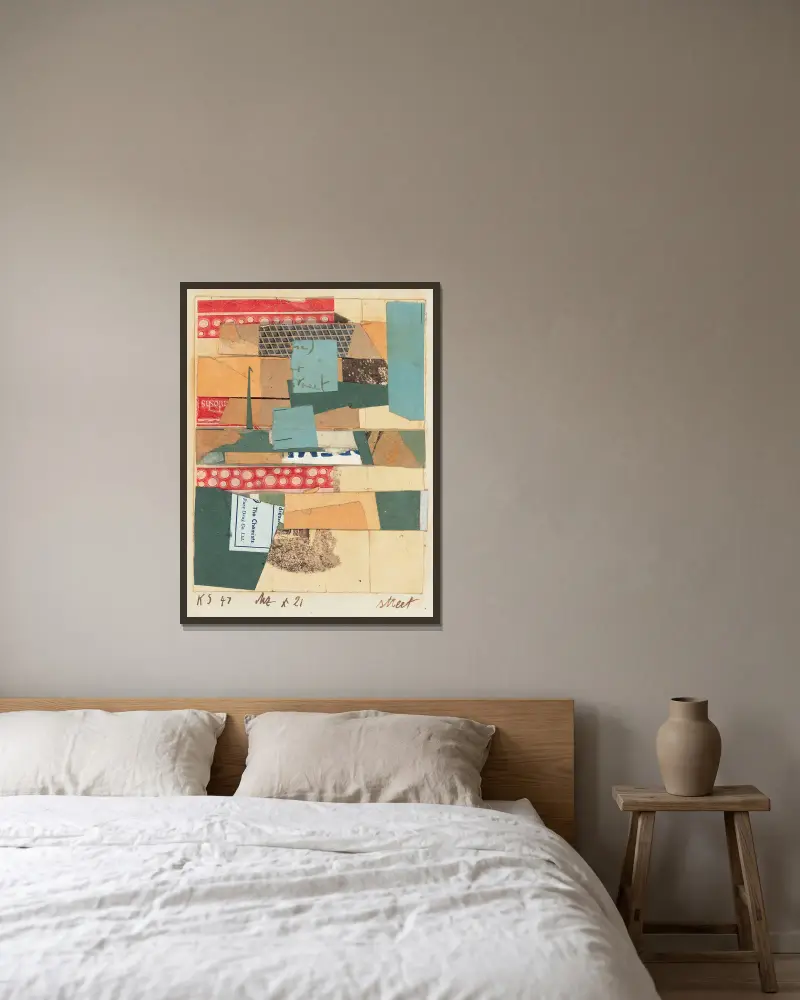 Mz x 21 Street von Kurt Schwitters gerahmt an einer Wand