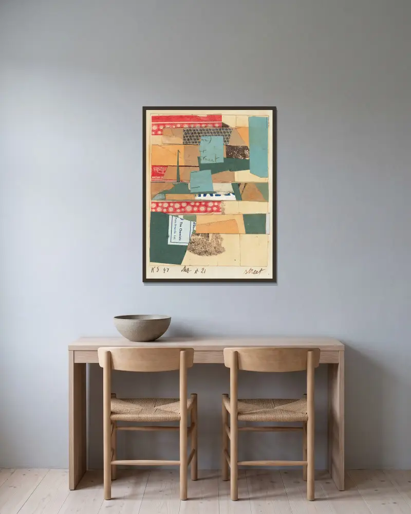 Mz x 21 Street von Kurt Schwitters gerahmt an einer Wand