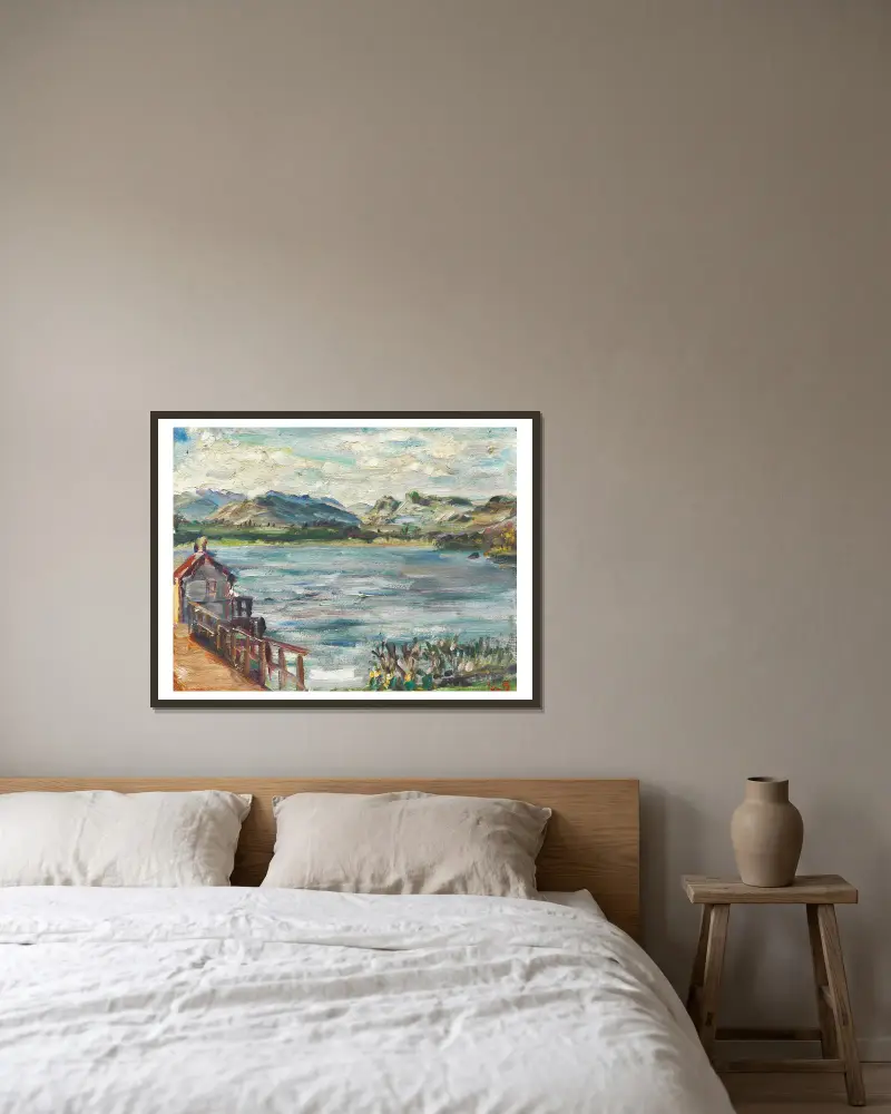 Untitled (Lake Windermere) av Kurt Schwitters inramad på en vägg