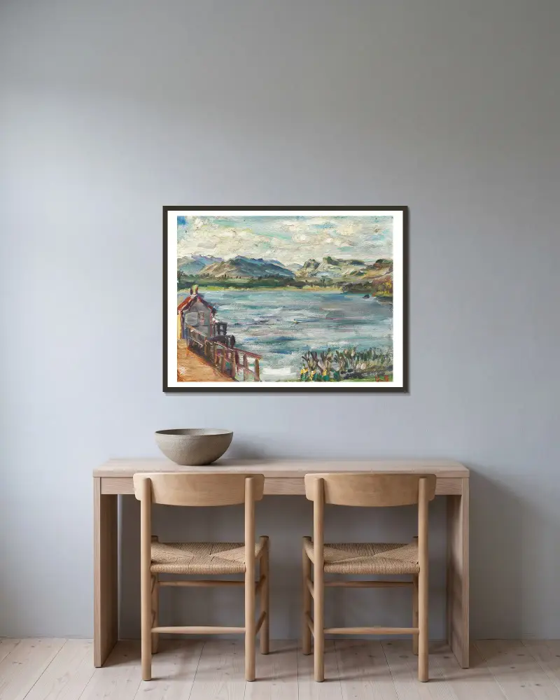 Untitled (Lake Windermere) av Kurt Schwitters inramad på en vägg