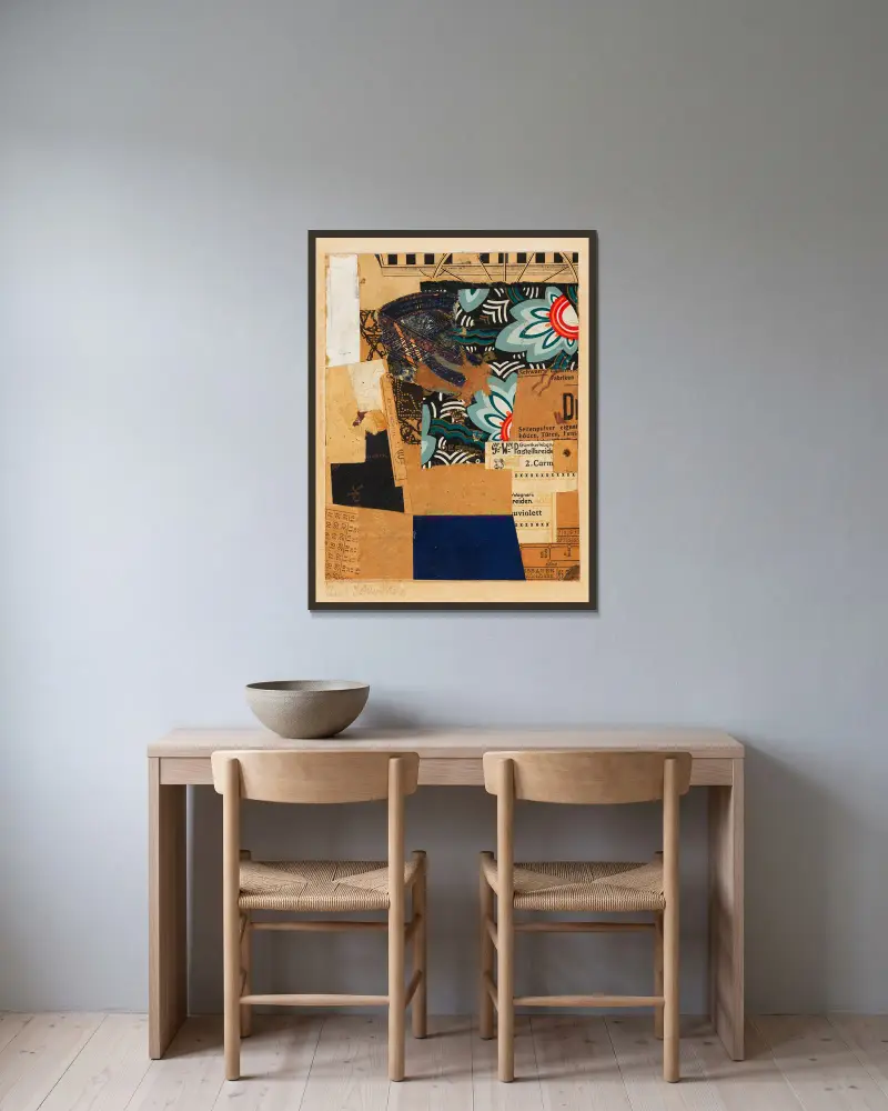 Uviolett, Kurt Schwitters w ramie na ścianie