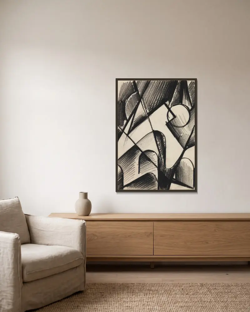 Z 101 Hochgebirge von Kurt Schwitters gerahmt an einer Wand