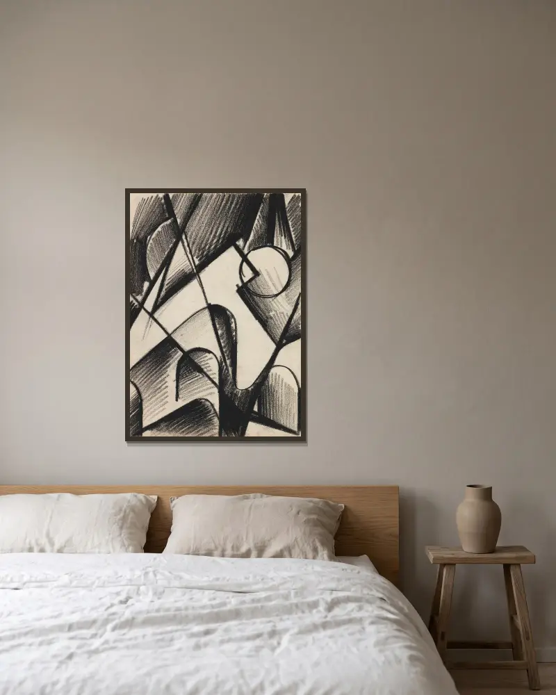 Z 101 Hochgebirge von Kurt Schwitters gerahmt an einer Wand