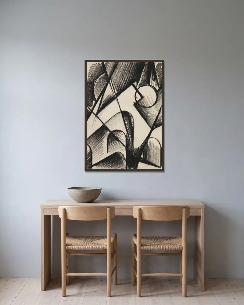 Z 101 Hochgebirge von Kurt Schwitters gerahmt an einer Wand