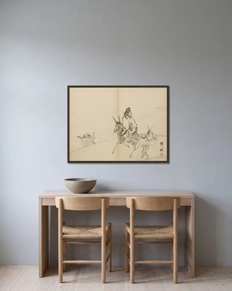 Zhong Kui, Kawanabe Kyōsai w ramie na ścianie