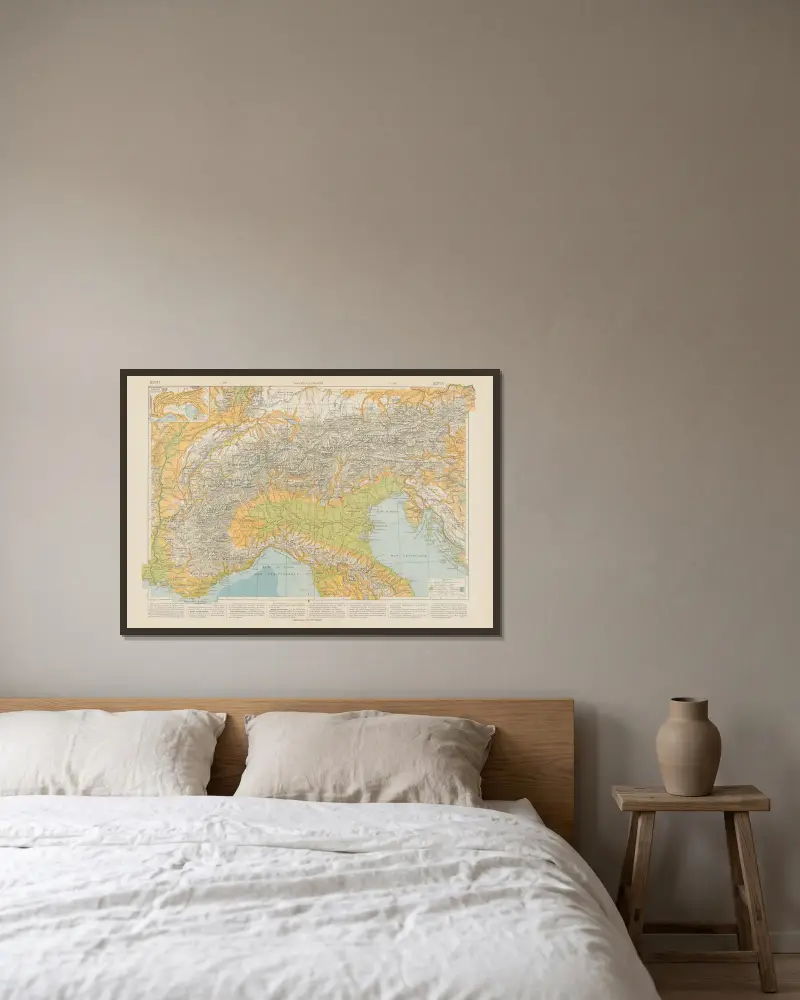 Alpes von Paul Vidal de La Blache gerahmt an einer Wand