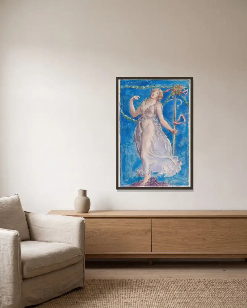 Eine Bacchantin von John La Farge gerahmt an einer Wand