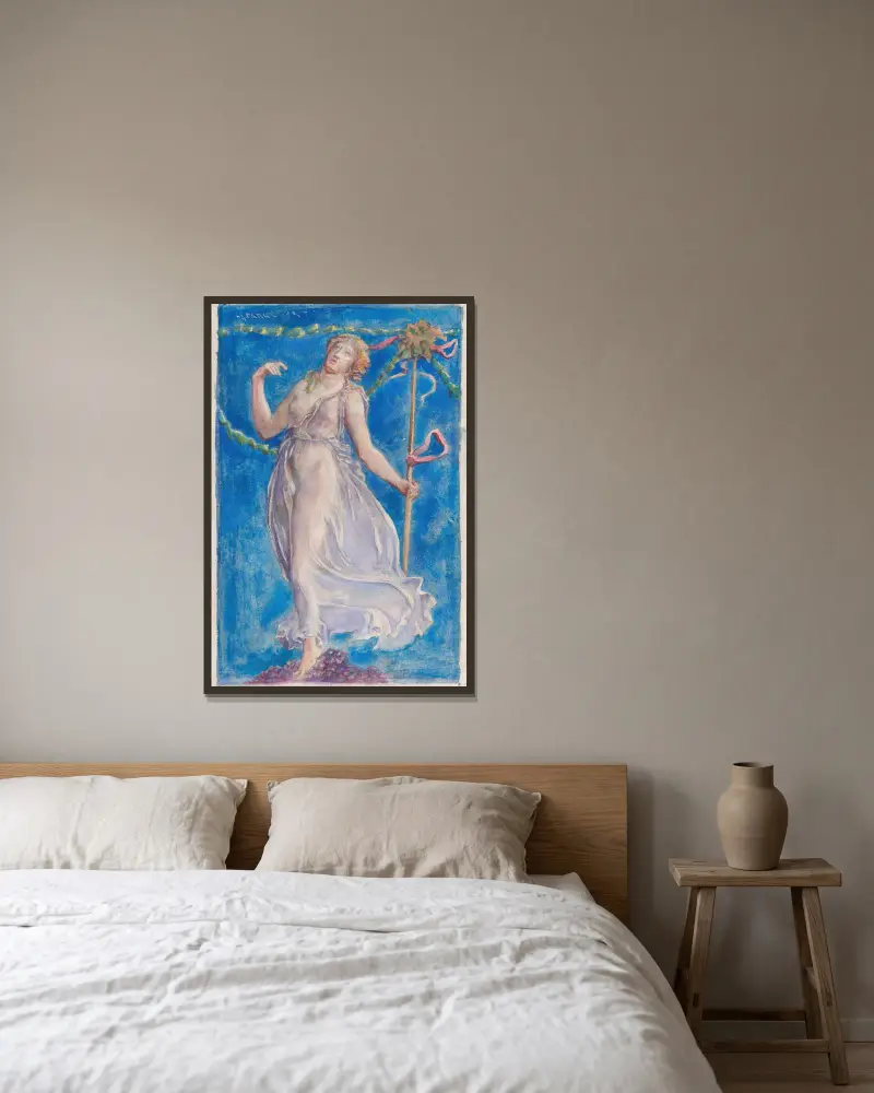 Eine Bacchantin von John La Farge gerahmt an einer Wand