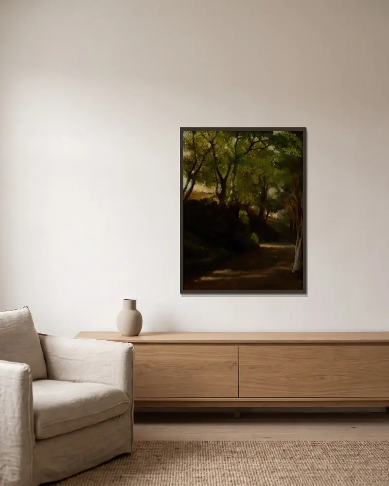 In 'The Glen', Portsmouth, Rhode Island von John La Farge gerahmt an einer Wand