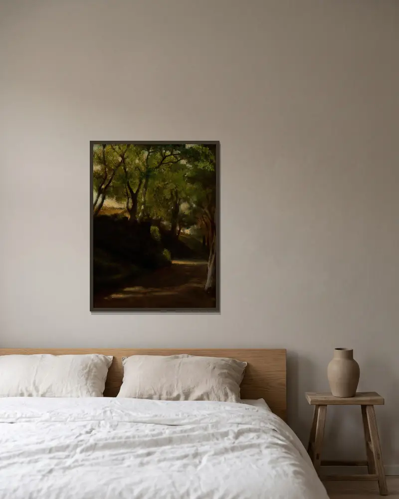 In 'The Glen', Portsmouth, Rhode Island von John La Farge gerahmt an einer Wand