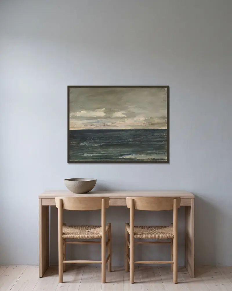 Studium pejzażu z wybrzeża Jersey, John La Farge w ramie na ścianie