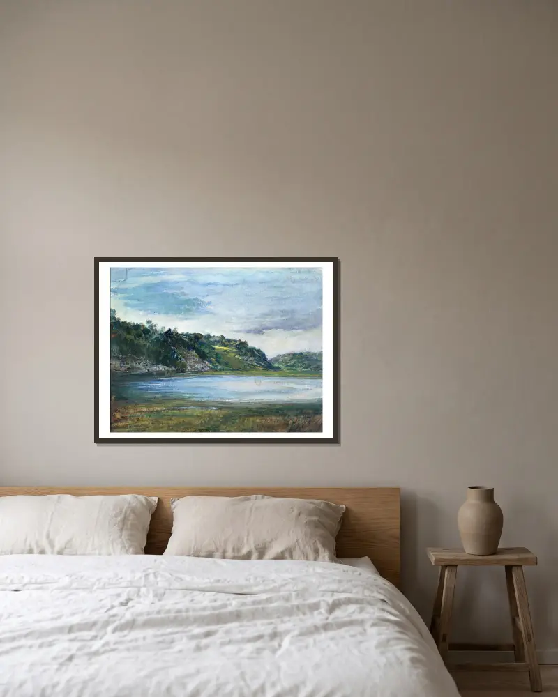 Paradise Rocks – Studie bei Paradise, Newport, Rhode Island von John La Farge gerahmt an einer Wand