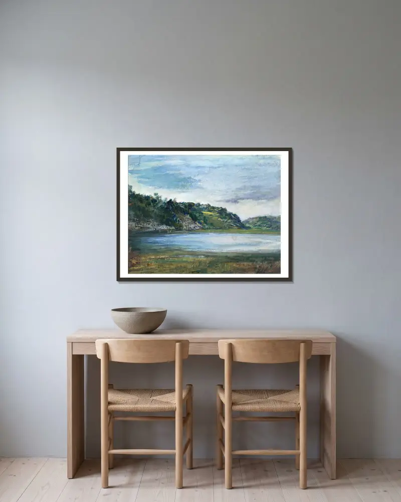 Paradise Rocks – Studie bei Paradise, Newport, Rhode Island von John La Farge gerahmt an einer Wand