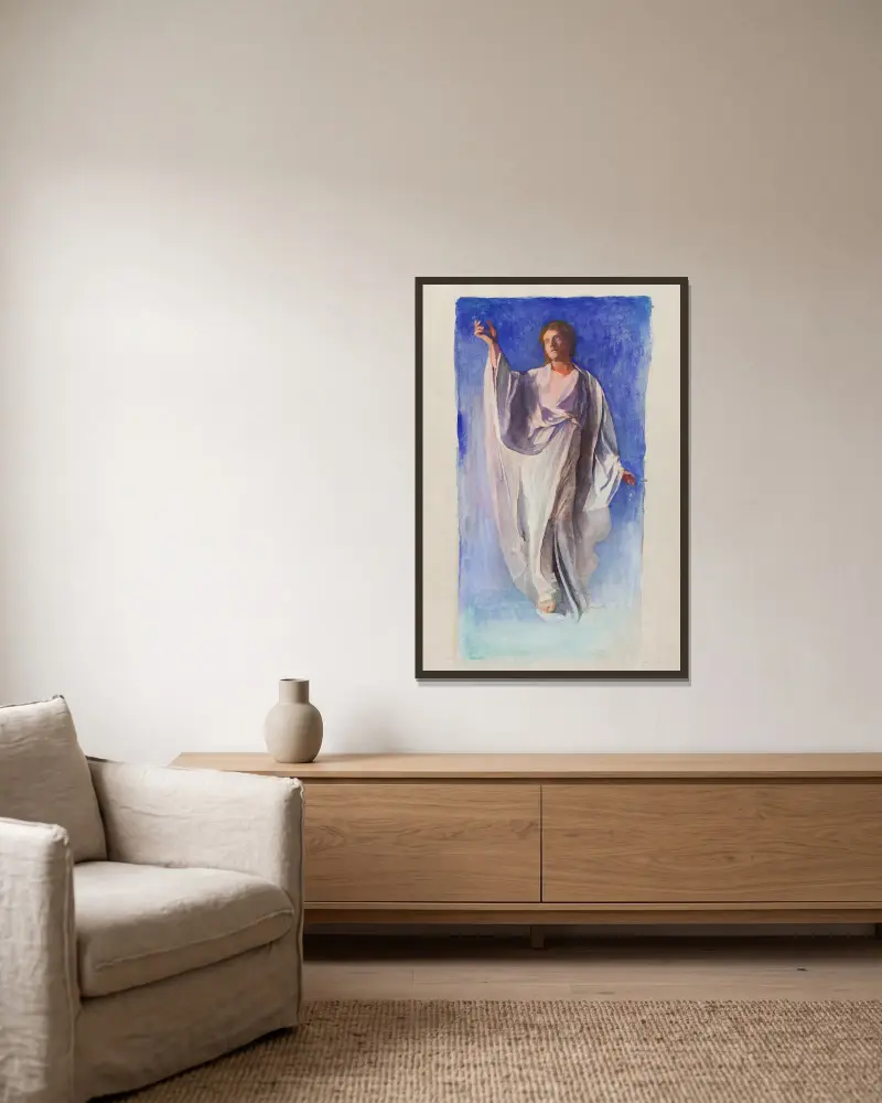 Die Auferstehung Christi von John La Farge gerahmt an einer Wand