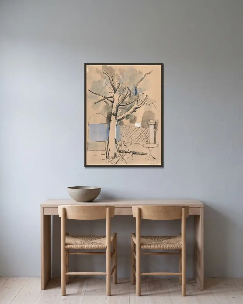 La terrasse de Grasse av Roger de La Fresnaye inramad på en vägg