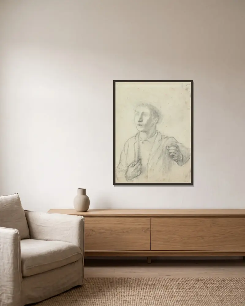 L’homme au chapeau av Roger de La Fresnaye inramad på en vägg