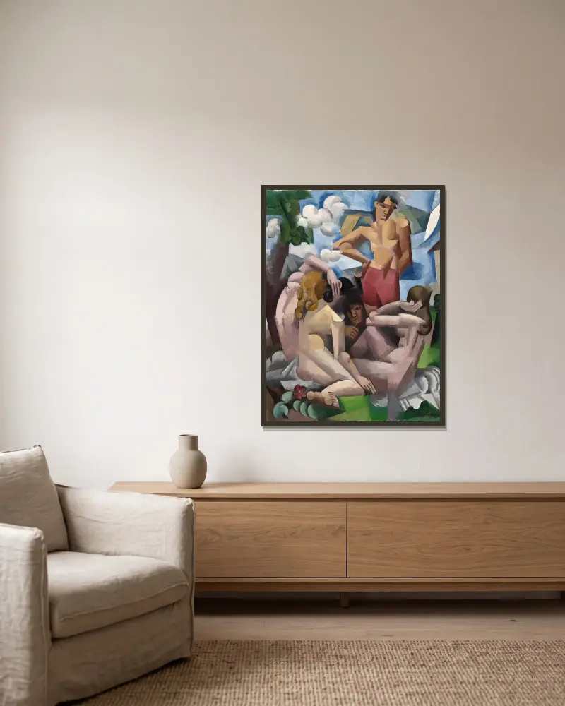 The Bathers av Roger de La Fresnaye inramad på en vägg