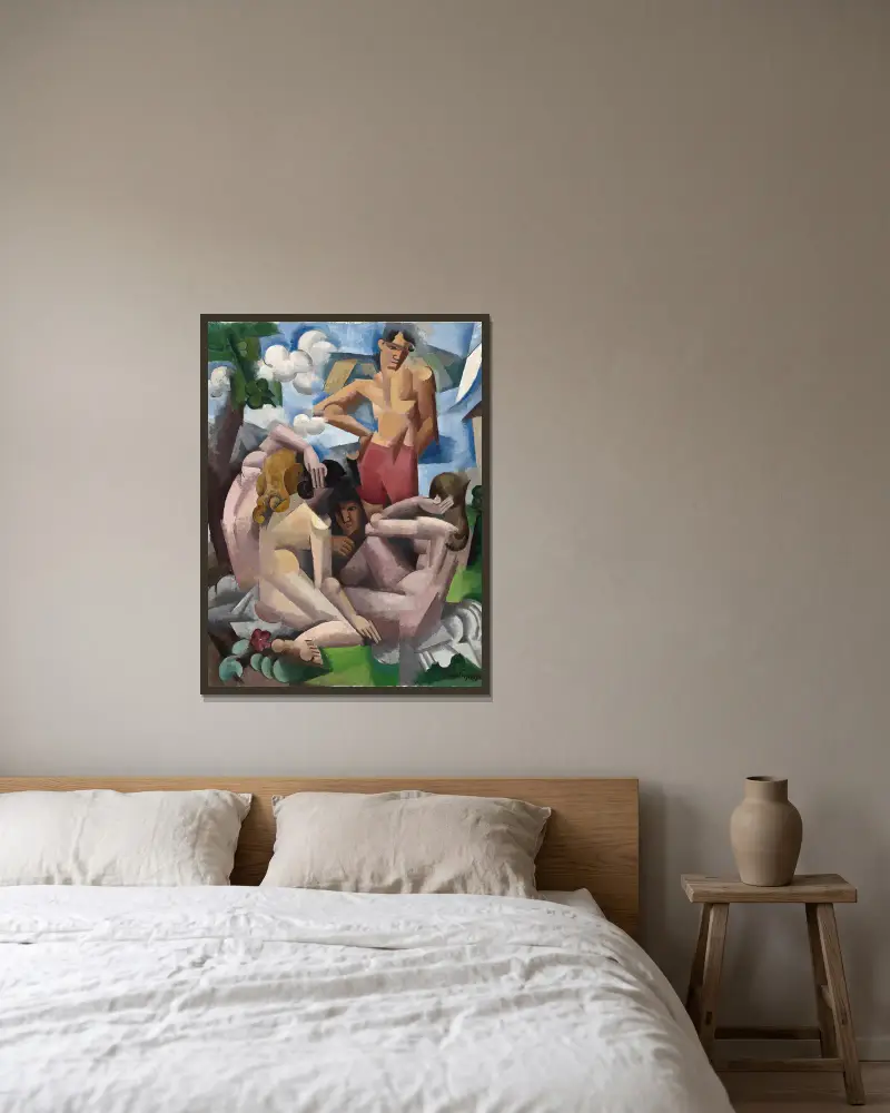 The Bathers av Roger de La Fresnaye inramad på en vägg