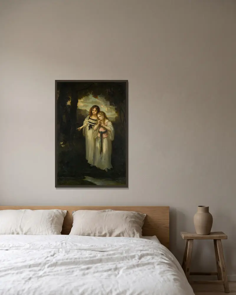 Papillons av Narcisse-Virgile Diaz de La Peña inramad på en vägg
