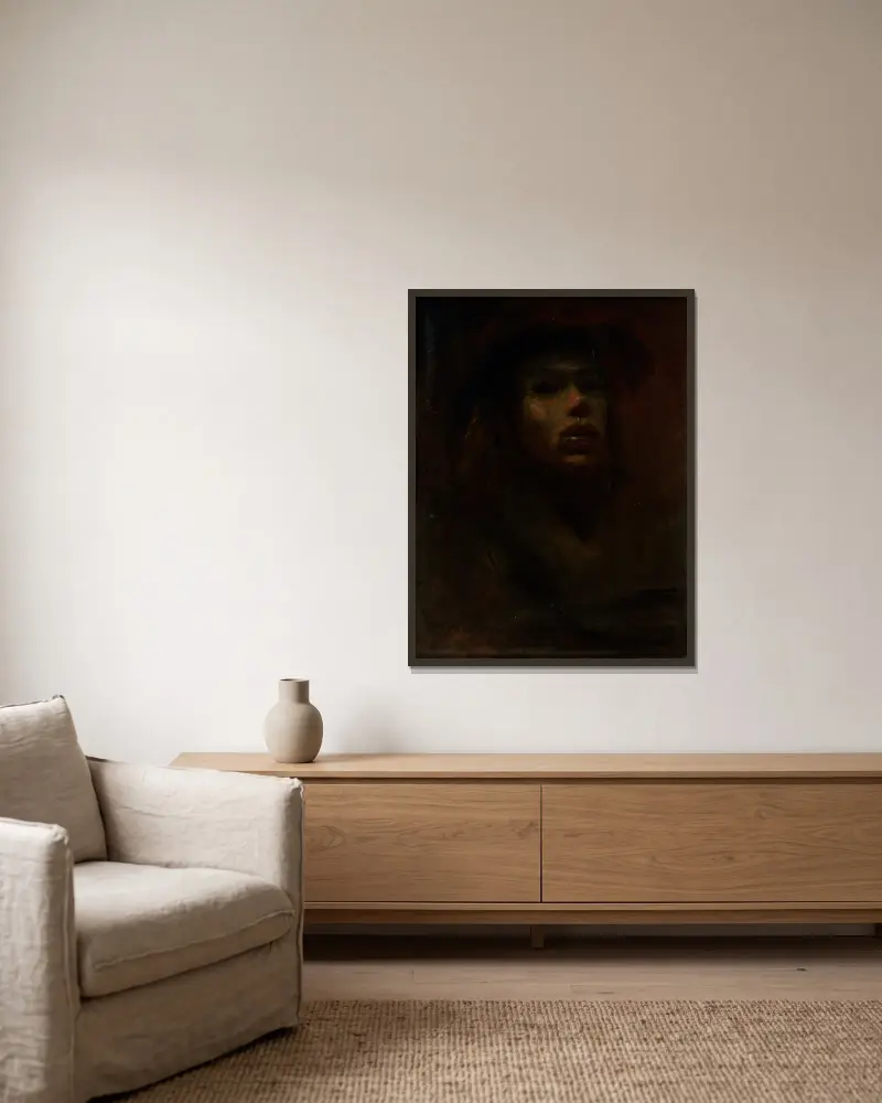Langhaariger Bräutigam von Ladislav Mednyánszky gerahmt an einer Wand