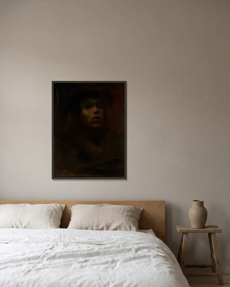 Langhaariger Bräutigam von Ladislav Mednyánszky gerahmt an einer Wand