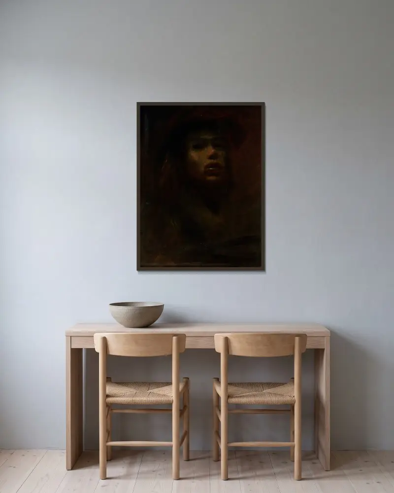 Langhaariger Bräutigam von Ladislav Mednyánszky gerahmt an einer Wand