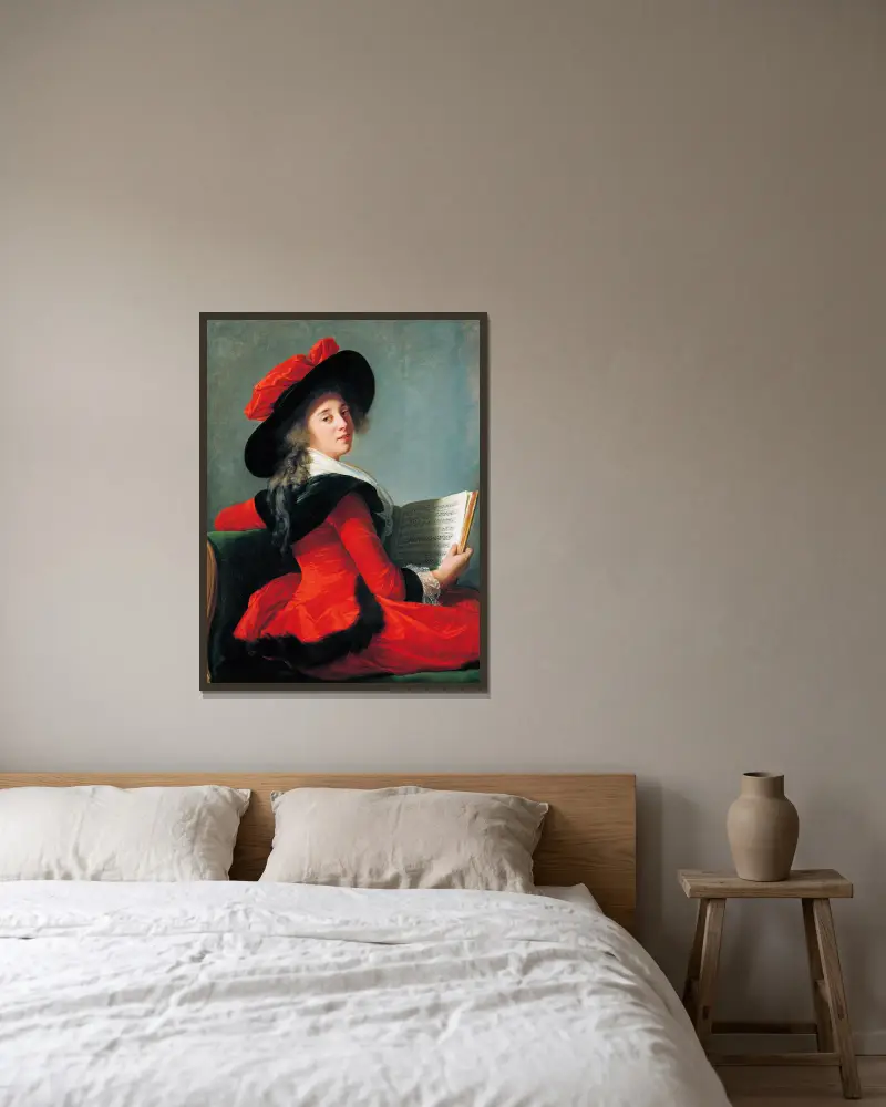 Baronin de Crussol von Elisabeth Louise Vigée Le Brun gerahmt an einer Wand