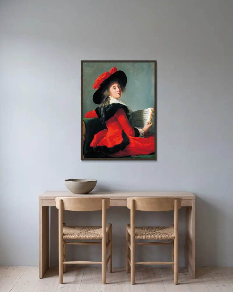 Baronin de Crussol von Elisabeth Louise Vigée Le Brun gerahmt an einer Wand