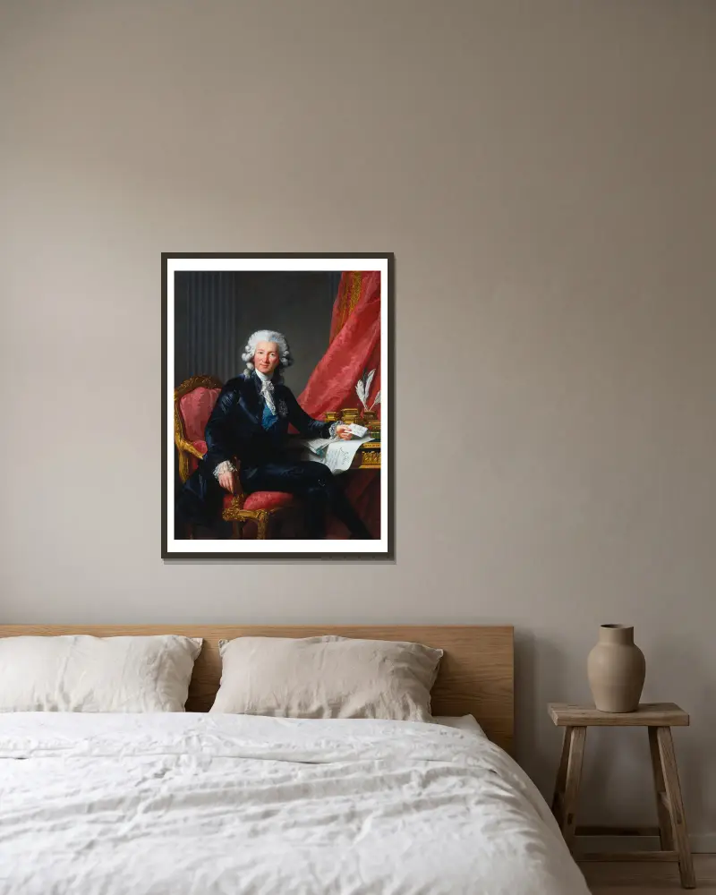 Charles-Alexandre de Calonne von Elisabeth Louise Vigée Le Brun gerahmt an einer Wand