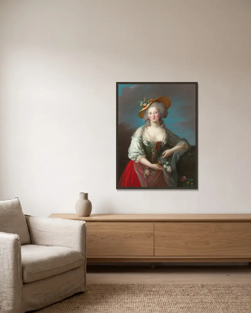 Elisabeth-Philippe-Marie-Hélène de France, kallad Madame Elisabeth av Elisabeth Louise Vigée Le Brun inramad på en vägg