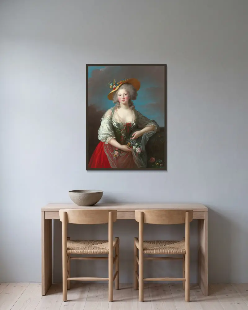 Elisabeth-Philippe-Marie-Hélène de France, kallad Madame Elisabeth av Elisabeth Louise Vigée Le Brun inramad på en vägg