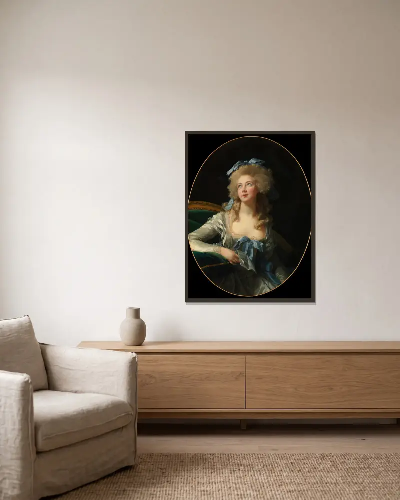 Madame Grand (Noël Catherine Vorlée, 1761–1835) av Elisabeth Louise Vigée Le Brun inramad på en vägg