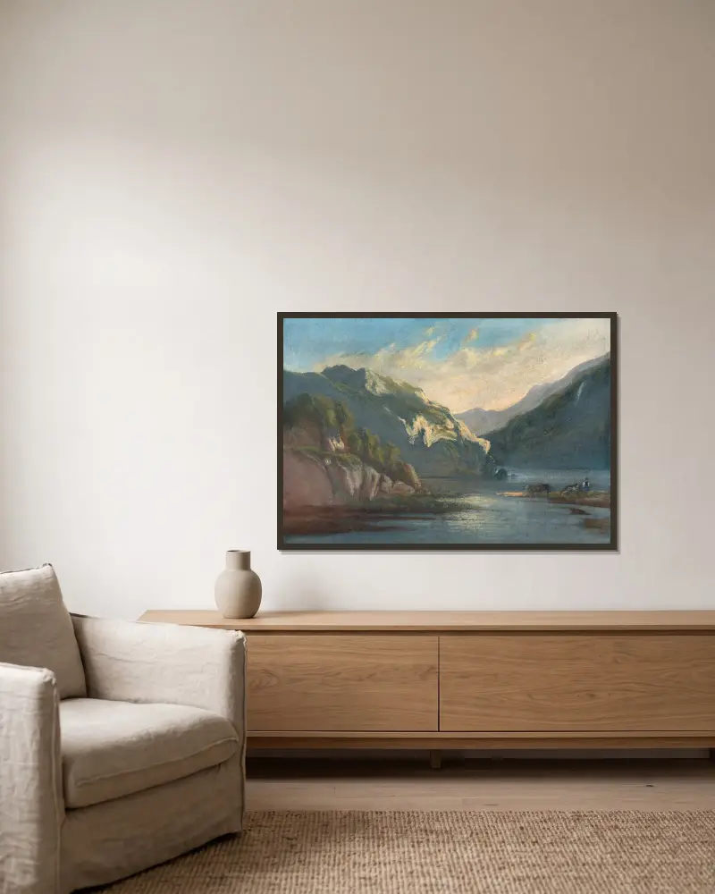 Berglandschaft von Elisabeth Louise Vigée Le Brun gerahmt an einer Wand