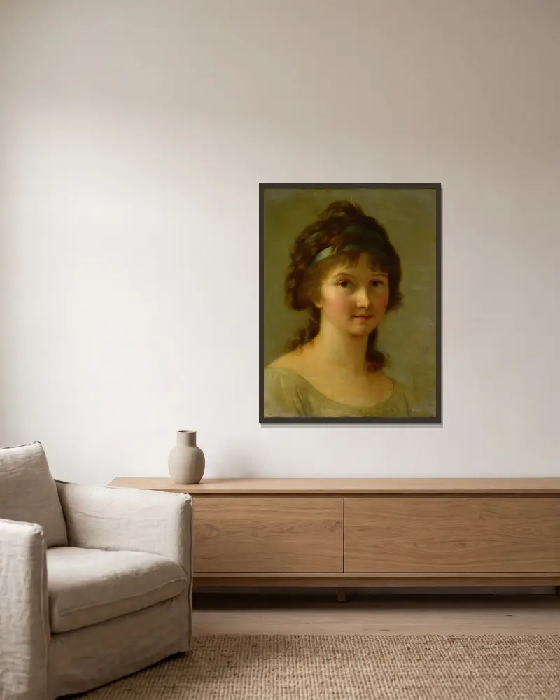 Portrait of a Lady av Elisabeth Louise Vigée Le Brun inramad på en vägg