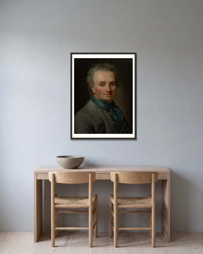 Porträtt av Jean-Baptiste Lemoyne den yngre av Elisabeth Louise Vigée Le Brun inramad på en vägg