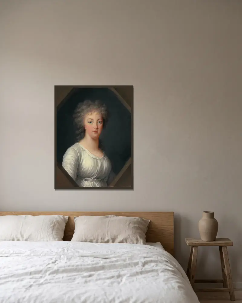 Porträt der Marie Antoinette (1755–1793) von Elisabeth Louise Vigée Le Brun gerahmt an einer Wand