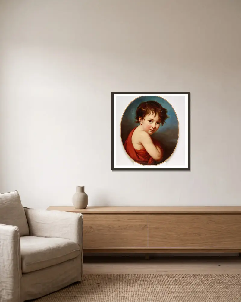 Porträt von Michel von Elisabeth Louise Vigée Le Brun gerahmt an einer Wand
