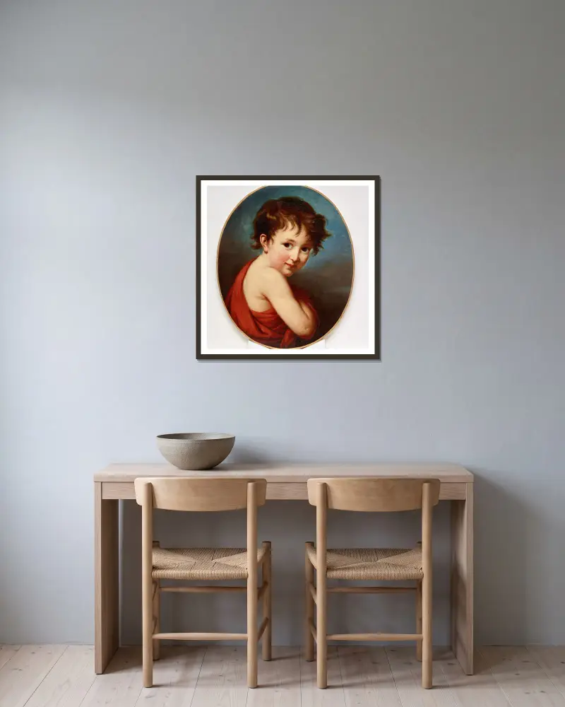 Porträt von Michel von Elisabeth Louise Vigée Le Brun gerahmt an einer Wand