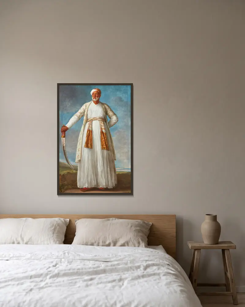 Porträt von Muhammad Dervish Khan von Elisabeth Louise Vigée Le Brun gerahmt an einer Wand