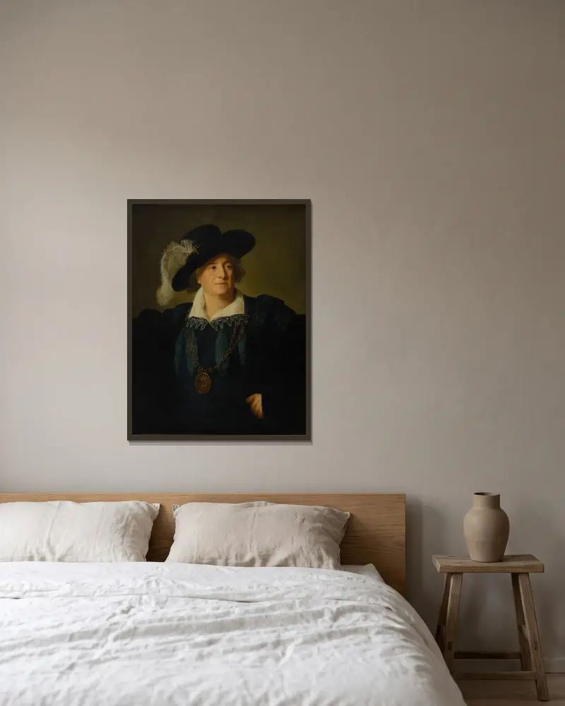 Porträt des Stanislaus Augustus Poniatowski (1732–1798) als Heinrich IV. von Elisabeth Louise Vigée Le Brun gerahmt an einer Wand