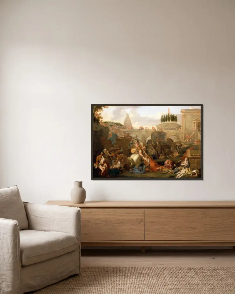 Vraždění neviňátek, Charles Le Brun v rámu na stěně
