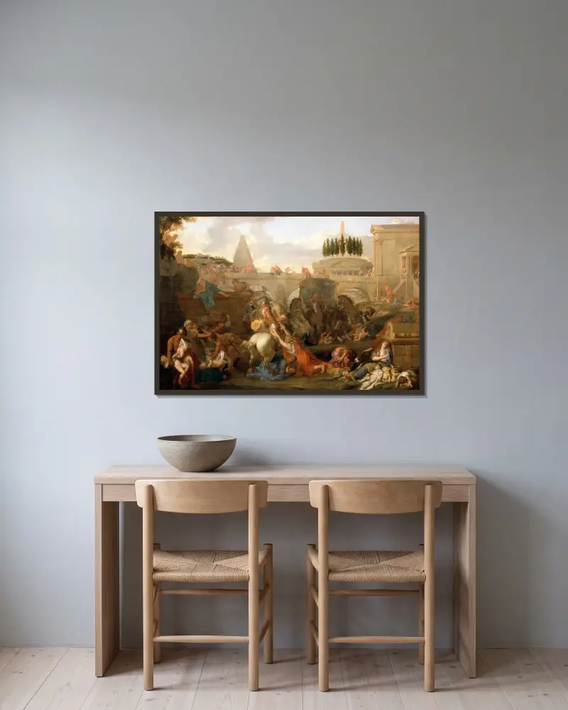 Vraždění neviňátek, Charles Le Brun v rámu na stěně