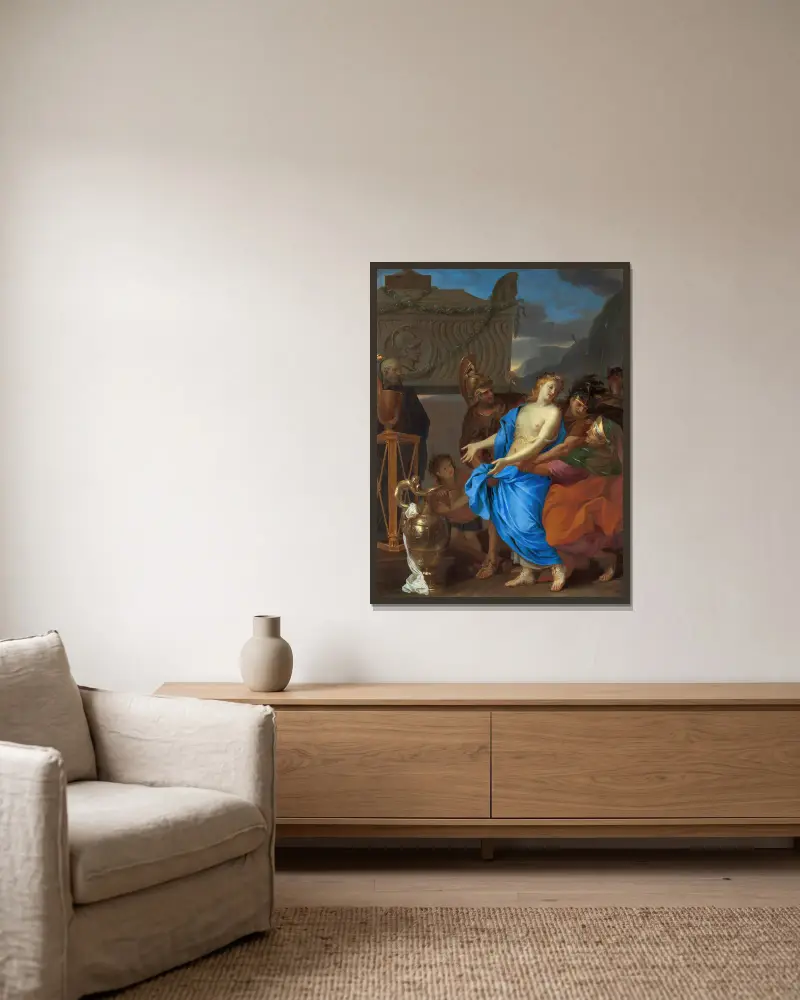 Polyxenas offer av Charles Le Brun inramad på en vägg
