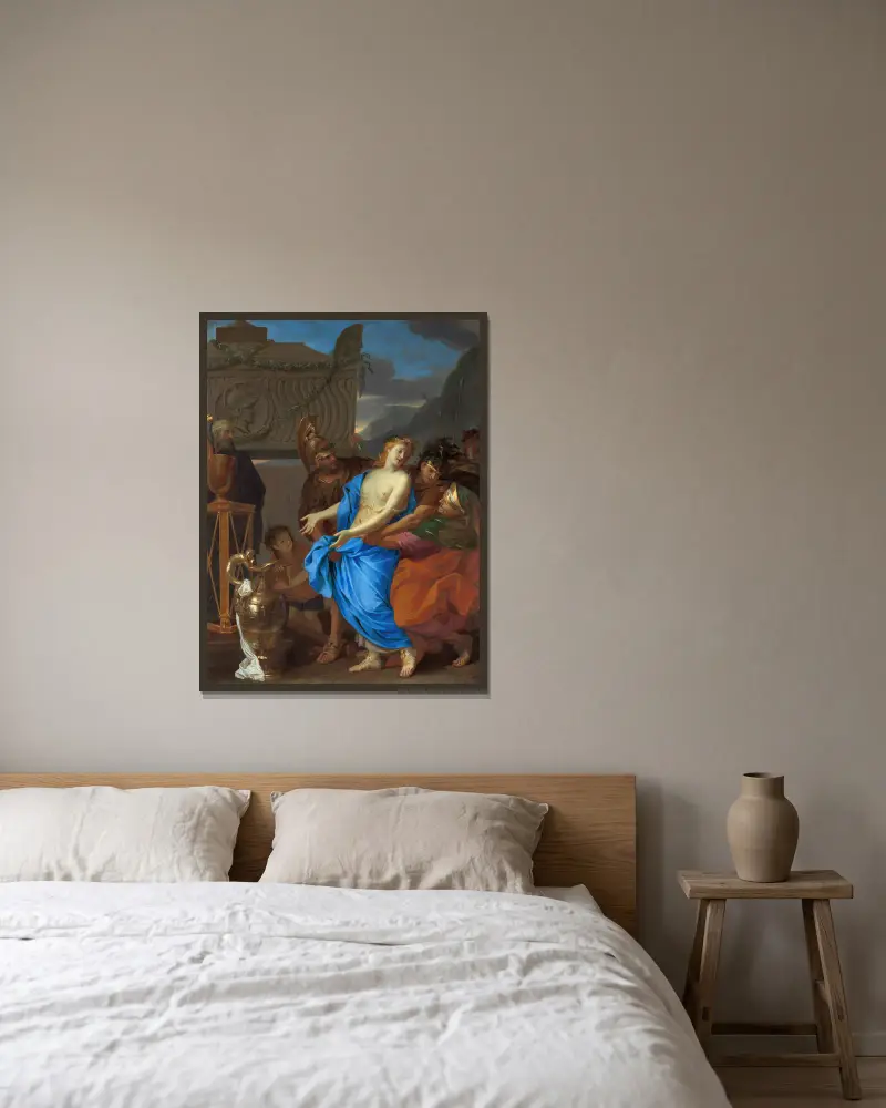 Polyxenas offer av Charles Le Brun inramad på en vägg