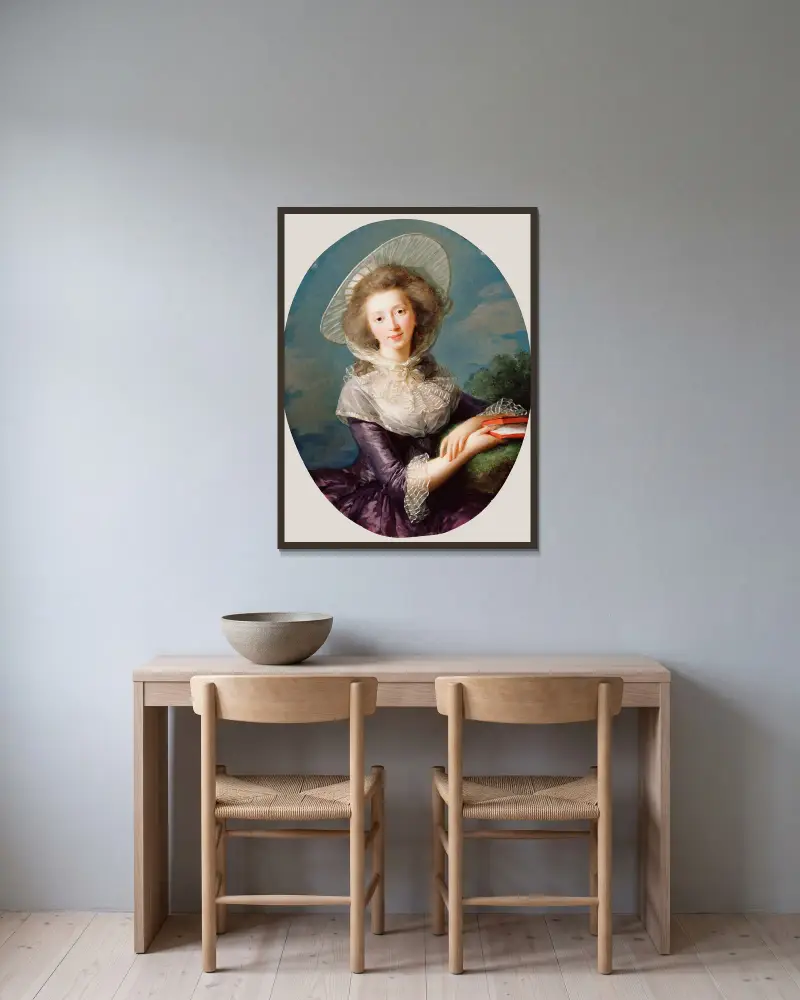 Hraběnka de Vaudreuil, Elisabeth Louise Vigée Le Brun v rámu na stěně